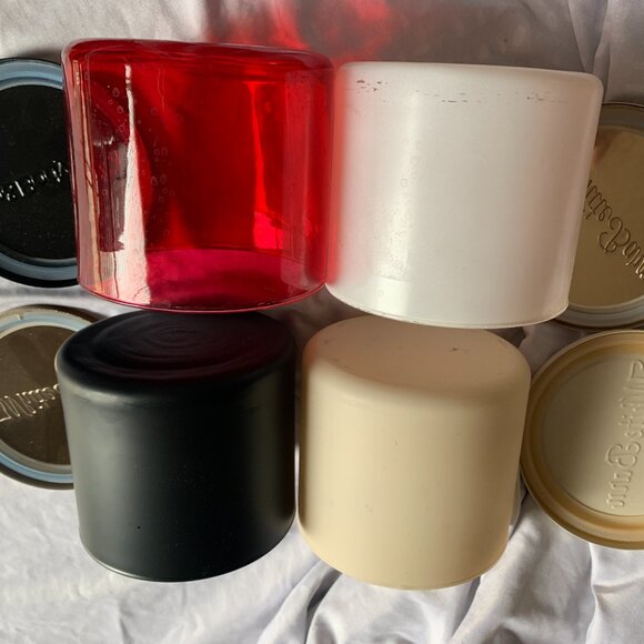 CANDLE JARS - 4 Empty Bath & Body Works White Barn 3 Wick w/ lids clean DIY jars - Picture 4 of 5